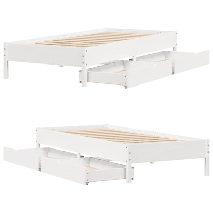 Bed Frame without Mattress White 90x190 cm Single Solid Wood Pine