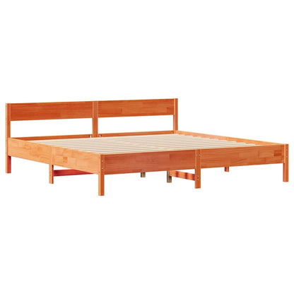 Bed Frame without Mattress Wax Brown 160x200 cm Solid Wood Pine