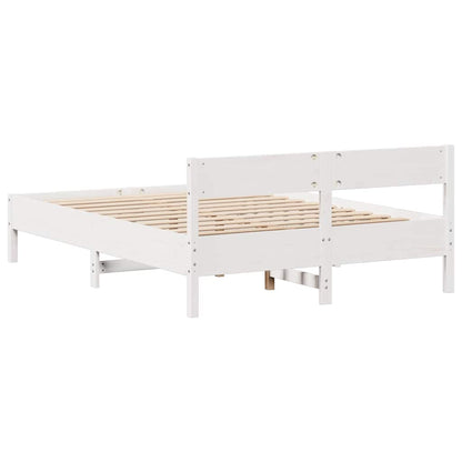 Bed Frame without Mattress White 140x200 cm Solid Wood Pine