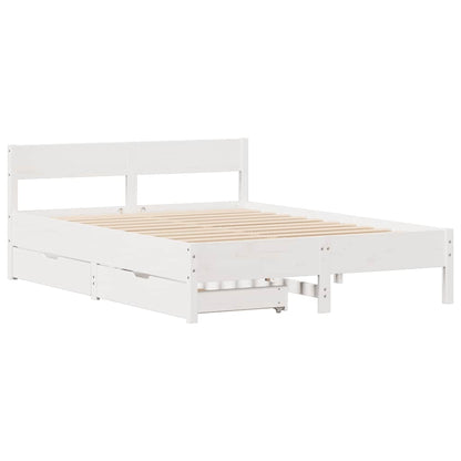 Bed Frame without Mattress White 120x200 cm Solid Wood Pine