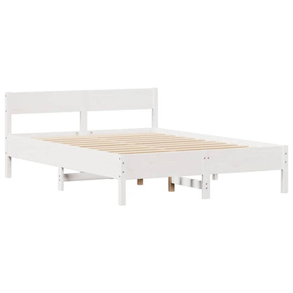 Bed Frame without Mattress White 120x200 cm Solid Wood Pine