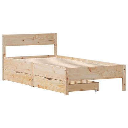 Bed Frame without Mattress 75x190 cm Small Single Solid Wood Pine