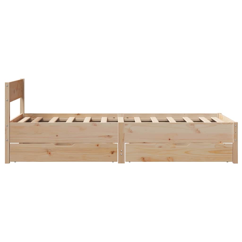 Bed Frame without Mattress 75x190 cm Small Single Solid Wood Pine