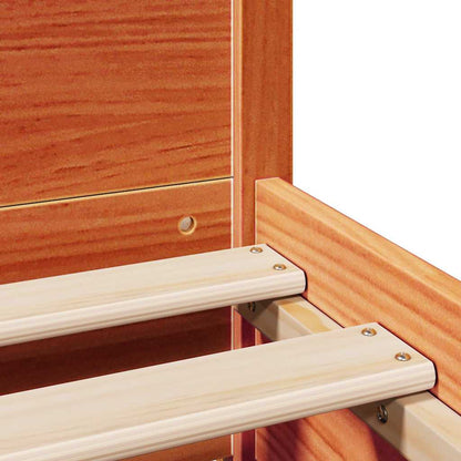 Bed Frame without Mattress Wax Brown 150x200 cm King Size Solid Wood Pine