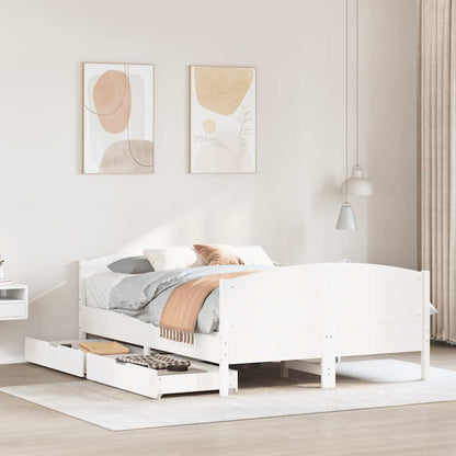 Bed Frame without Mattress White 140x200 cm Solid Wood Pine