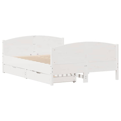 Bed Frame without Mattress White 120x200 cm Solid Wood Pine