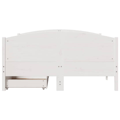 Bed Frame without Mattress White 120x200 cm Solid Wood Pine