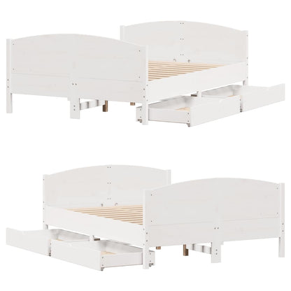 Bed Frame without Mattress White 120x200 cm Solid Wood Pine