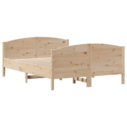 Bed Frame without Mattress 140x190 cm Solid Wood Pine