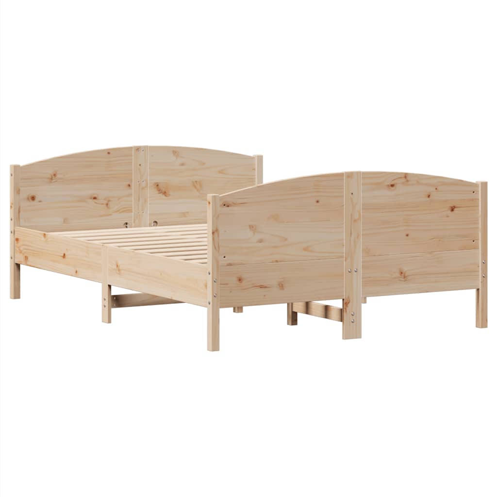 Bed Frame without Mattress 135x190 cm Double Solid Wood Pine
