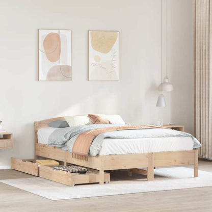 Bed Frame without Mattress 120x200 cm Solid Wood Pine