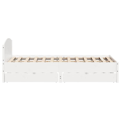 Bed Frame without Mattress White 120x200 cm Solid Wood Pine