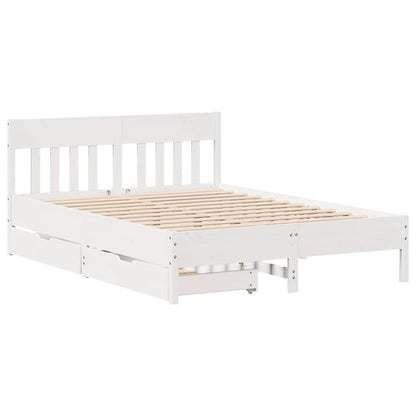 Bed Frame without Mattress White 160x200 cm Solid Wood Pine