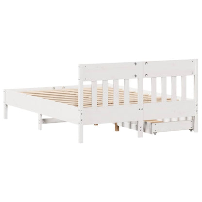 Bed Frame without Mattress White 120x200 cm Solid Wood Pine