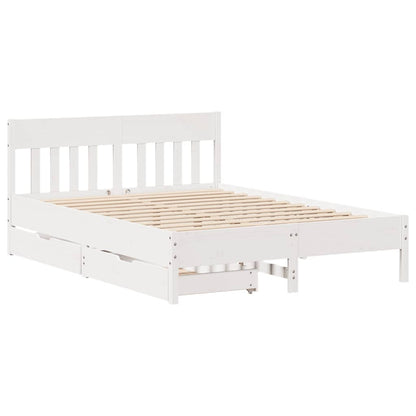 Bed Frame without Mattress White 120x190 cm Small Double Solid Wood Pine