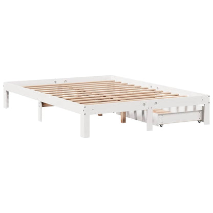 Bed Frame with Drawers without Mattress White 120x190 cm Small Double