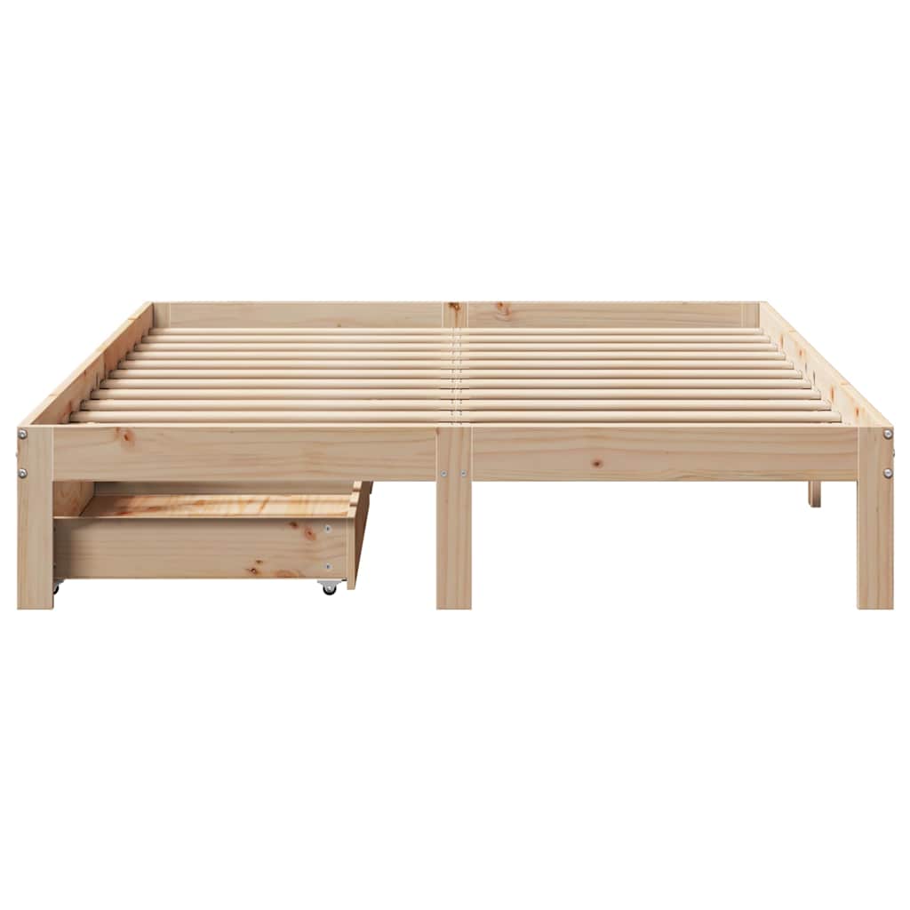 Bed Frame with Drawers without Mattress 140x190 cm