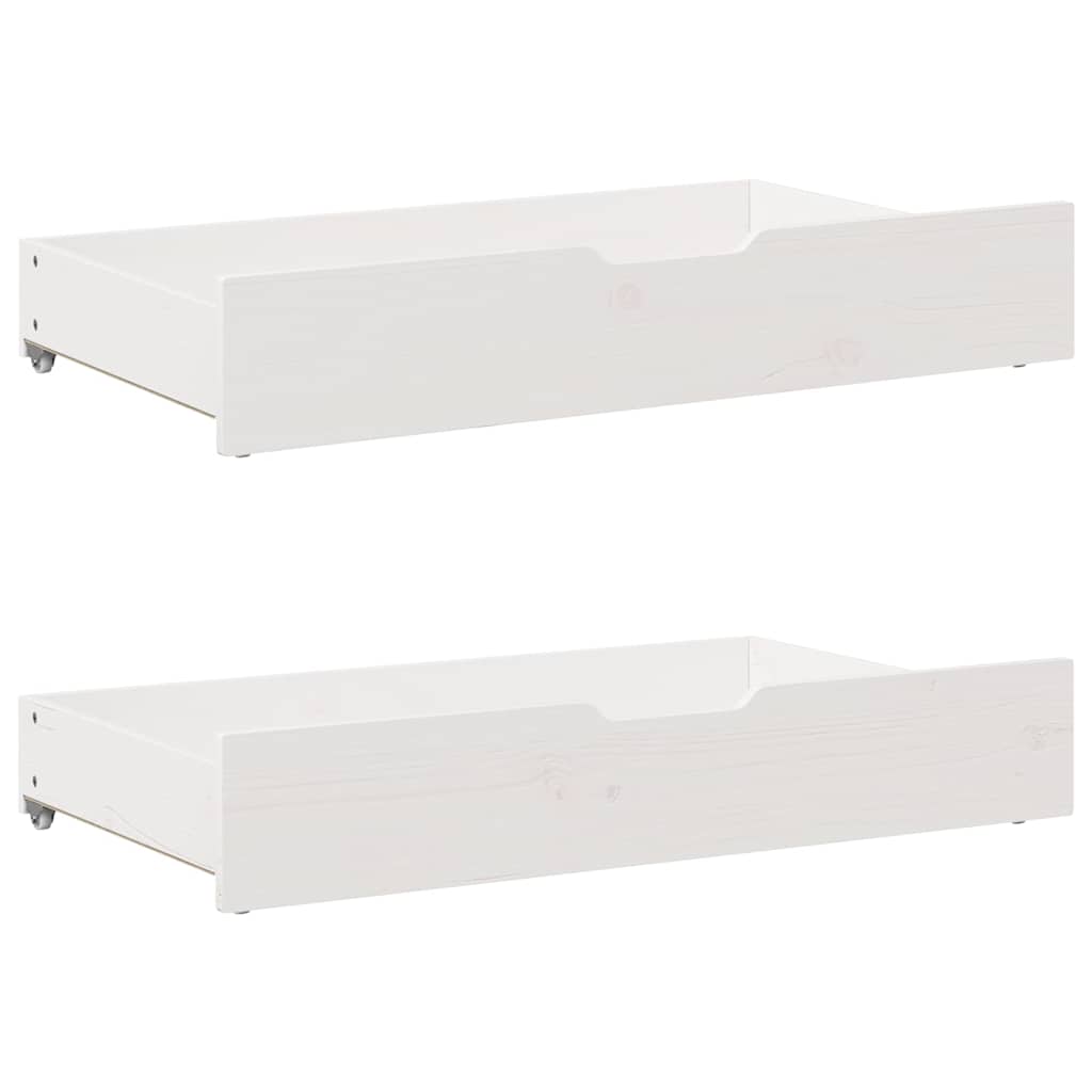 Bed Frame with Drawers without Mattress White 90x200 cm