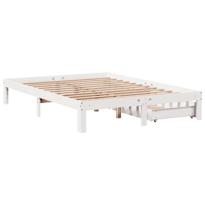 Bed Frame with Drawers without Mattress White 120x200 cm