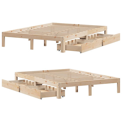 Bed Frame with Drawers without Mattress 140x200 cm