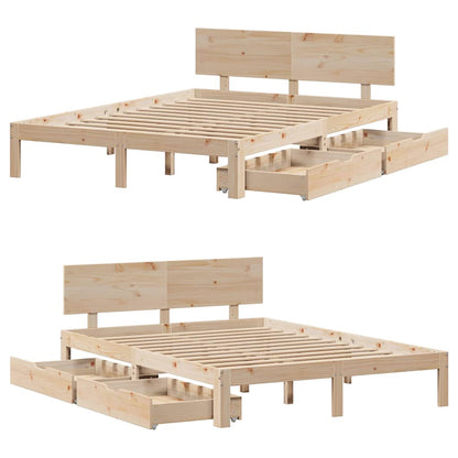 Bed Frame with Drawers without Mattress 120x190 cm Small Double