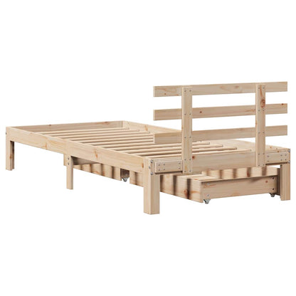 Bed Frame with Drawers without Mattress 75x190 cm Small Single