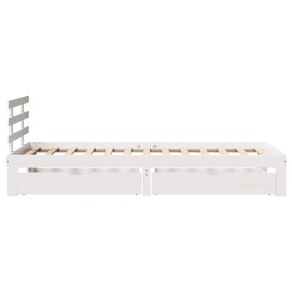 Bed Frame with Drawers without Mattress White75x190 cm