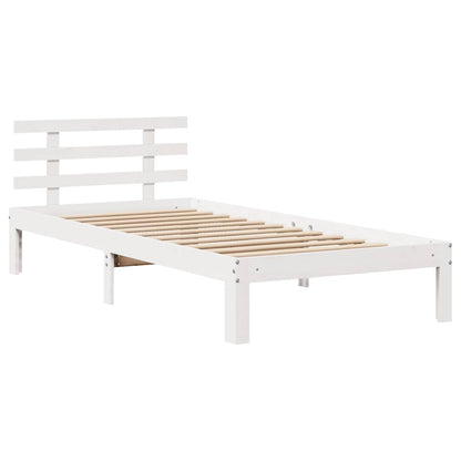 Bed Frame with Drawers without Mattress White75x190 cm