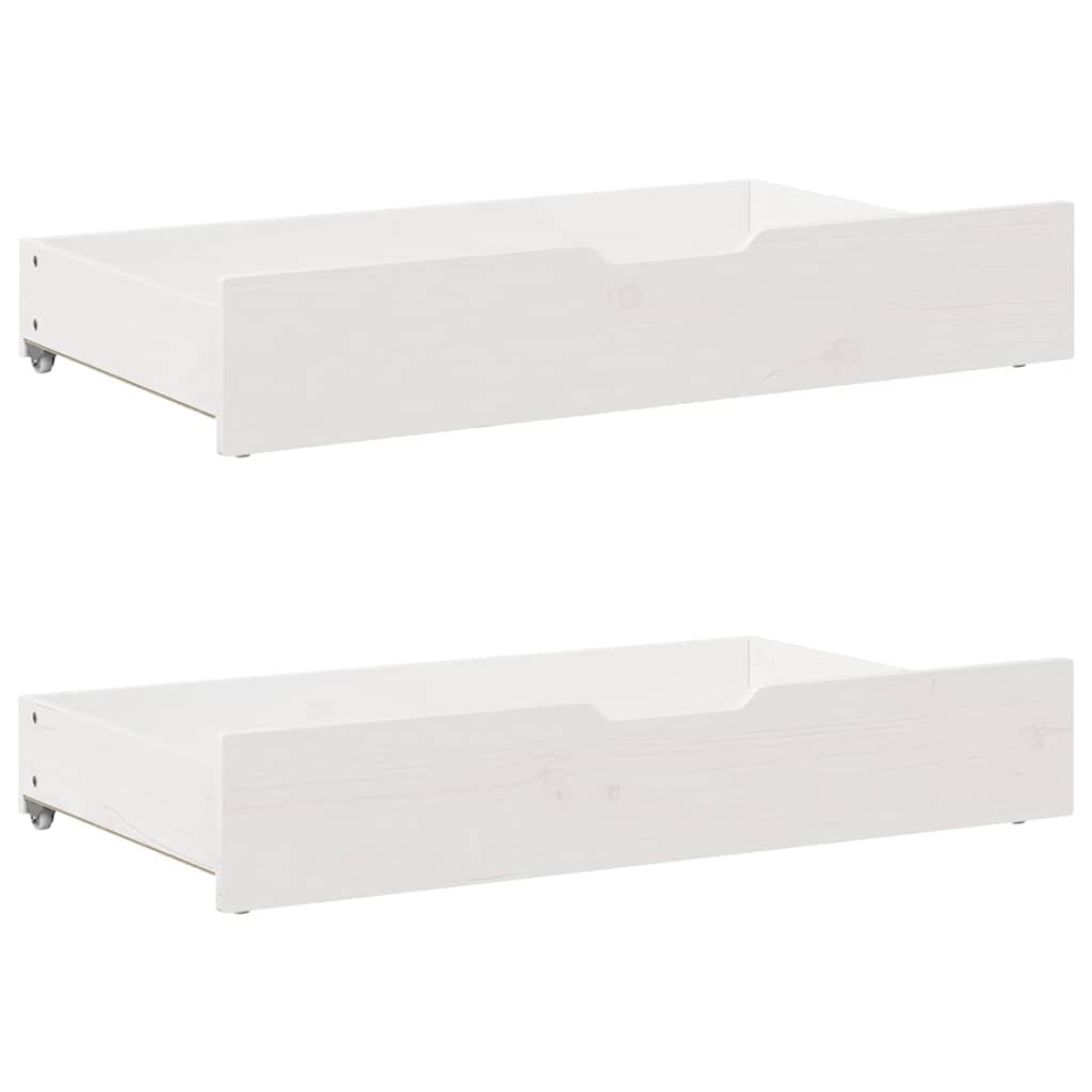 Bed Frame with Drawers without Mattress White75x190 cm