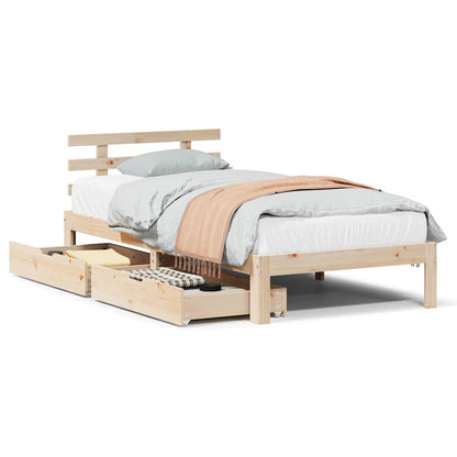 Bed Frame with Drawers without Mattress 90x190 cm Single