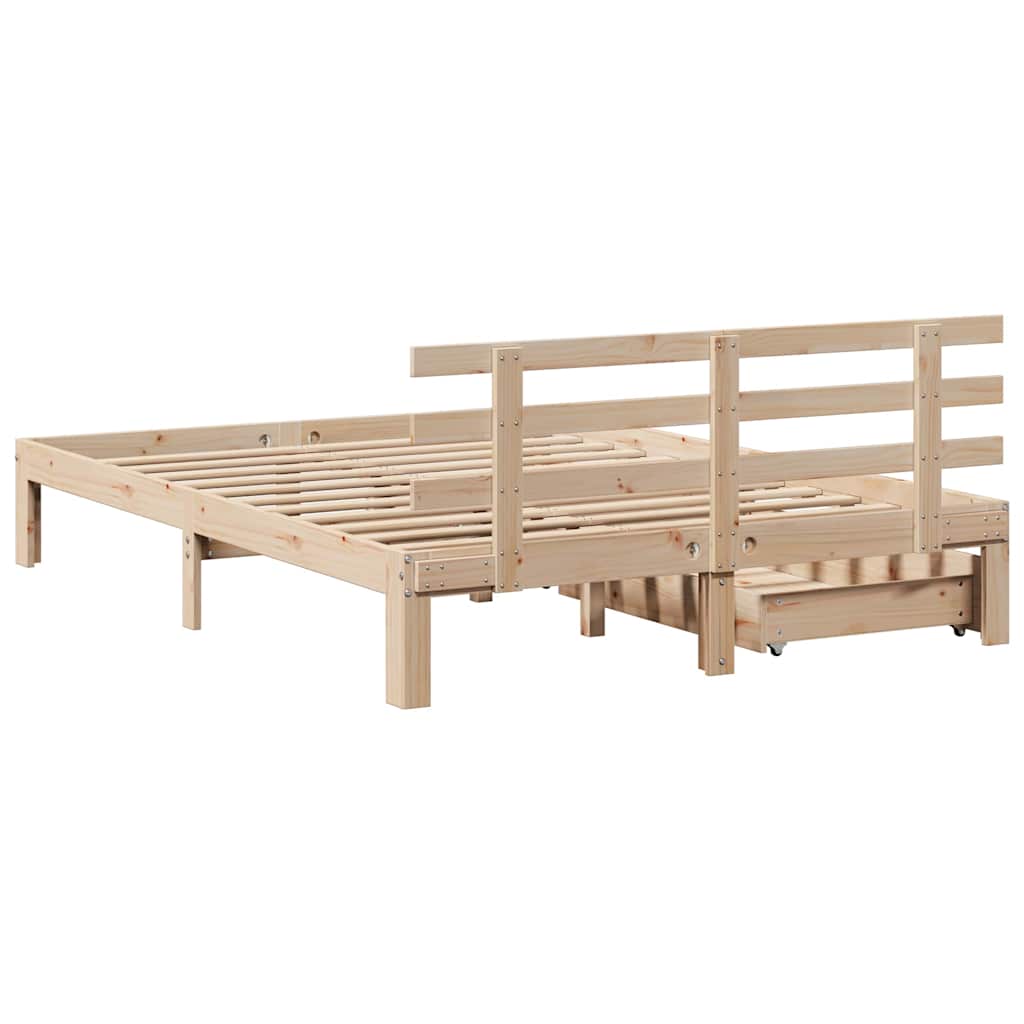 Bed Frame with Drawers without Mattress 120x190 cm Small Double