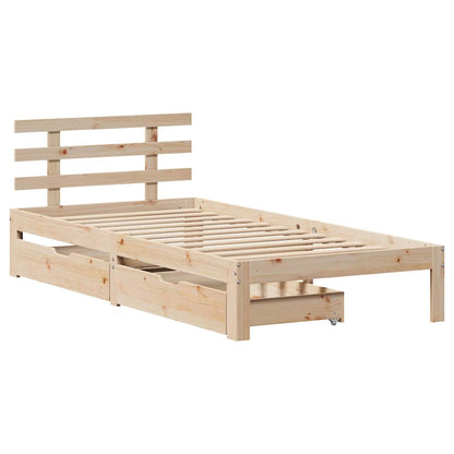 Bed Frame with Drawers without Mattress 90x200 cm
