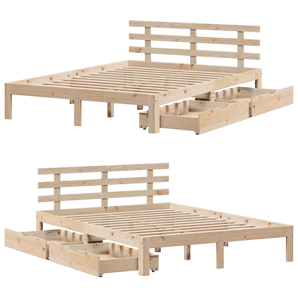 Bed Frame with Drawers without Mattress 160x200 cm