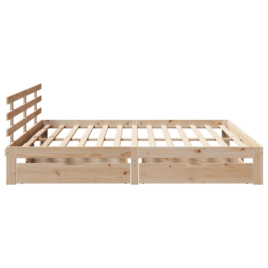 Bed Frame with Drawers without Mattress 200x200 cm