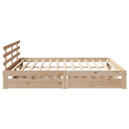 Bed Frame with Drawers without Mattress 200x200 cm