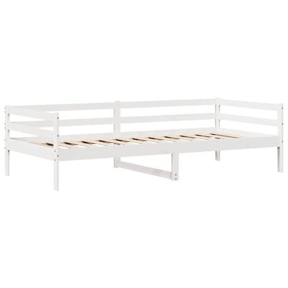 Daybed with Drawers without Mattress White 90x200 cm Solid Wood