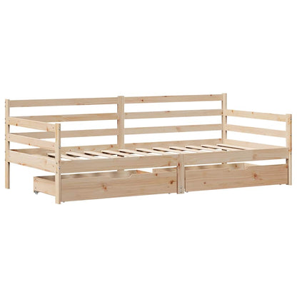 Daybed with Drawers without Mattress 90x190 cm Single Solid Wood