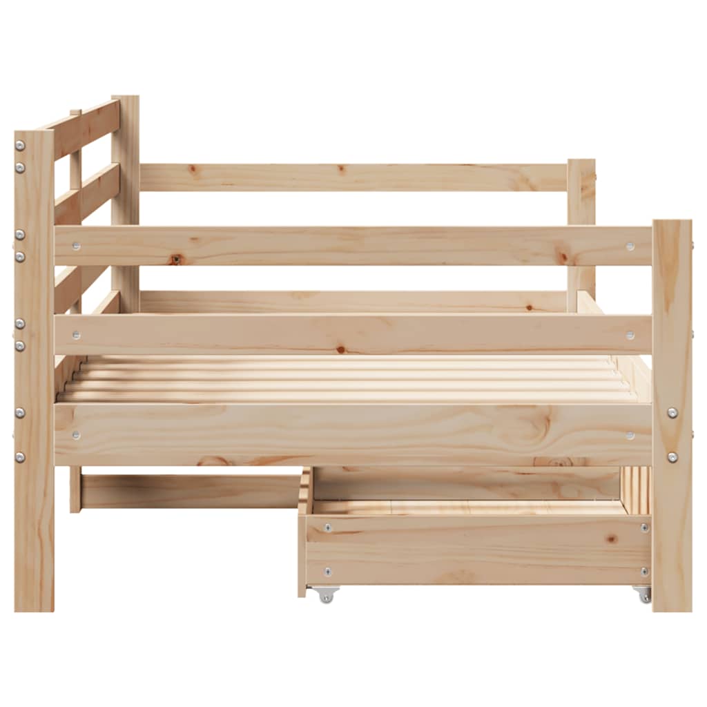Daybed with Drawers without Mattress 90x190 cm Single Solid Wood