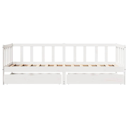Daybed with Drawers without Mattress White 80x200 cm Solid Wood