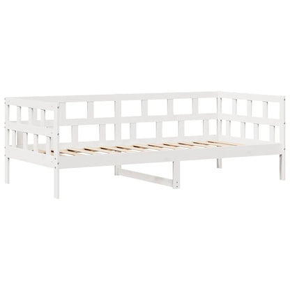 Daybed with Drawers without Mattress White 90x200 cm Solid Wood