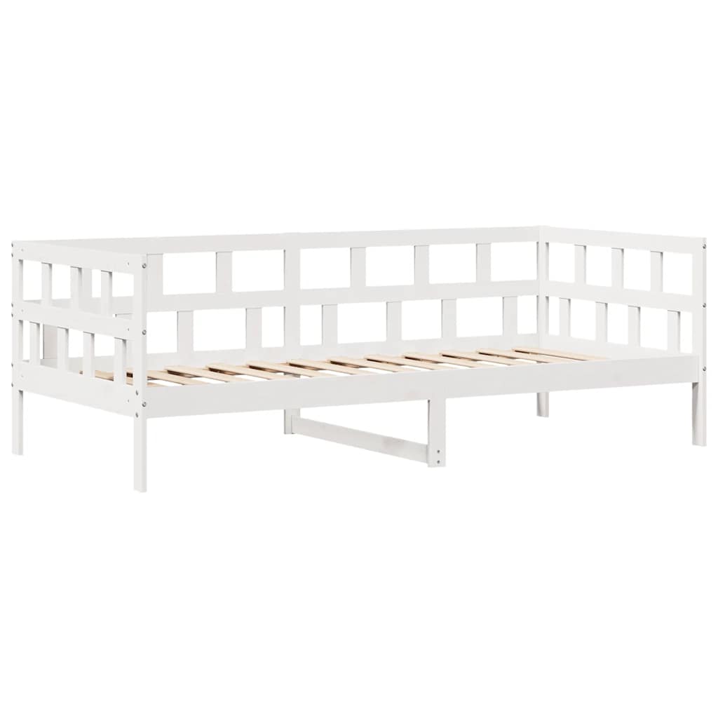Daybed with Drawers without Mattress White 90x190 cm Single Solid Wood