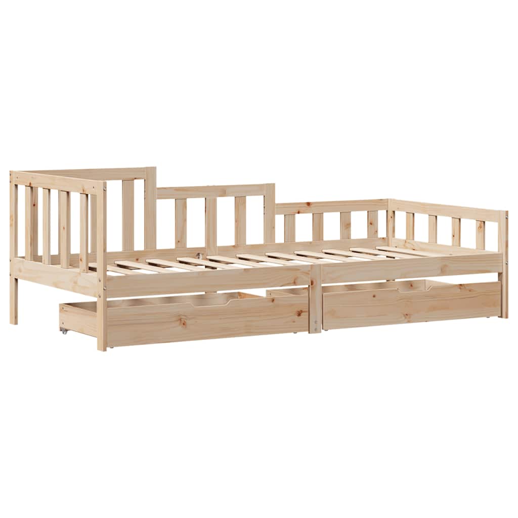 Daybed with Drawers without Mattress 80x200 cm Solid Wood