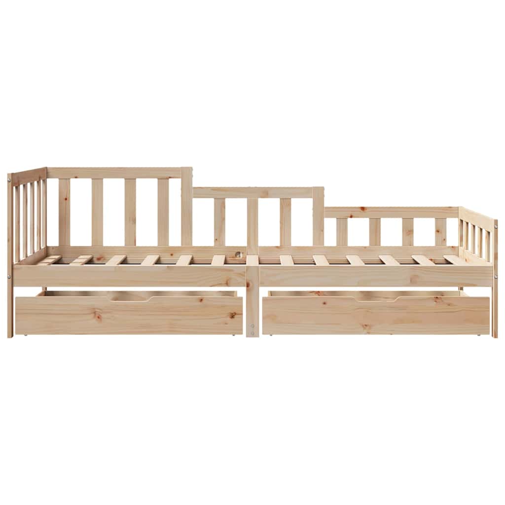 Daybed with Drawers without Mattress 80x200 cm Solid Wood