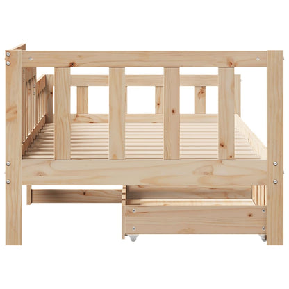 Daybed with Drawers without Mattress 80x200 cm Solid Wood