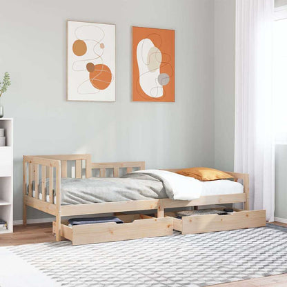 Daybed with Drawers without Mattress 80x200 cm Solid Wood