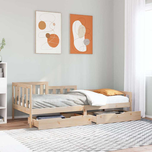 Daybed with Drawers without Mattress 80x200 cm Solid Wood