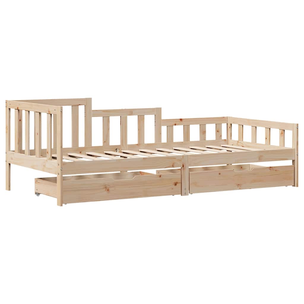 Daybed with Drawers without Mattress 90x200 cm Solid Wood