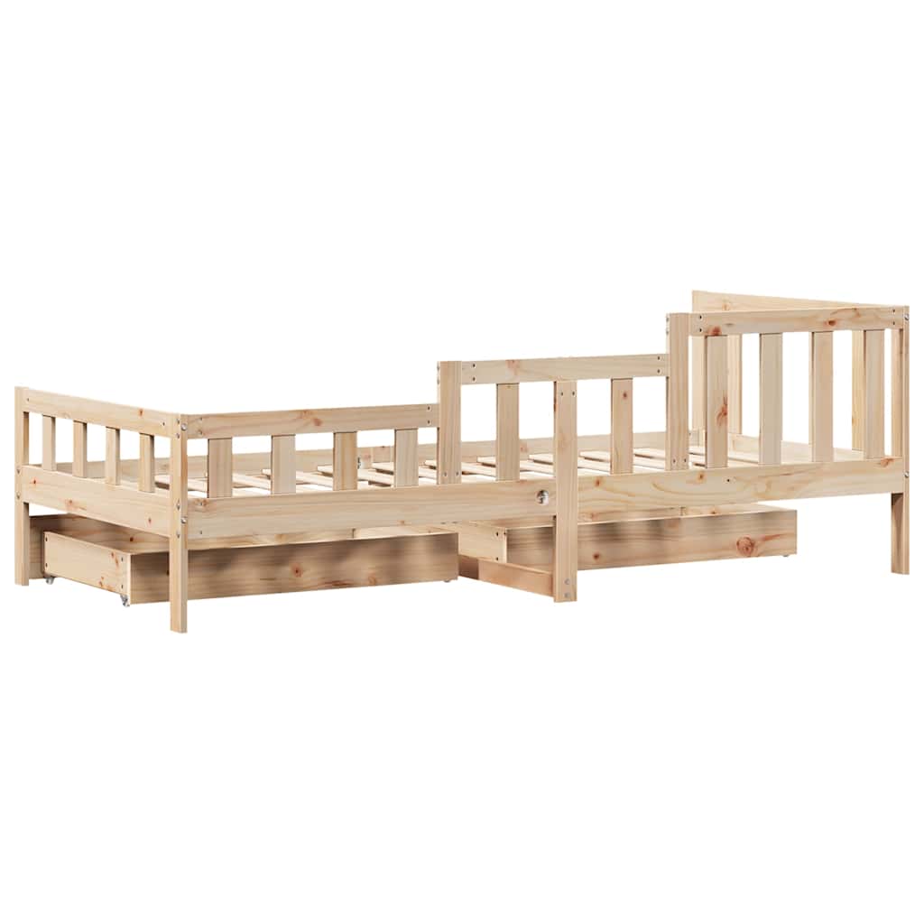 Daybed with Drawers without Mattress 90x200 cm Solid Wood
