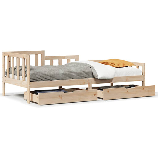 Daybed with Drawers without Mattress 90x190 cm Single Solid Wood