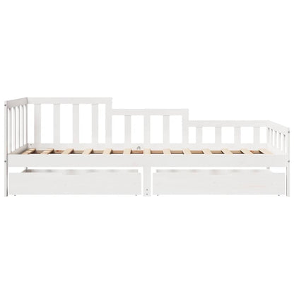 Daybed with Drawers without Mattress White 80x200 cm Solid Wood
